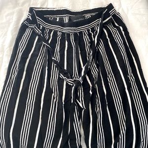 black and white striped pants